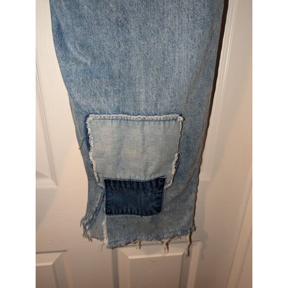 Empyre Pants Mens 30x24 Blue Patchwork Relax Straight Skate Y2K Jeans Bottoms - Picture 13 of 15